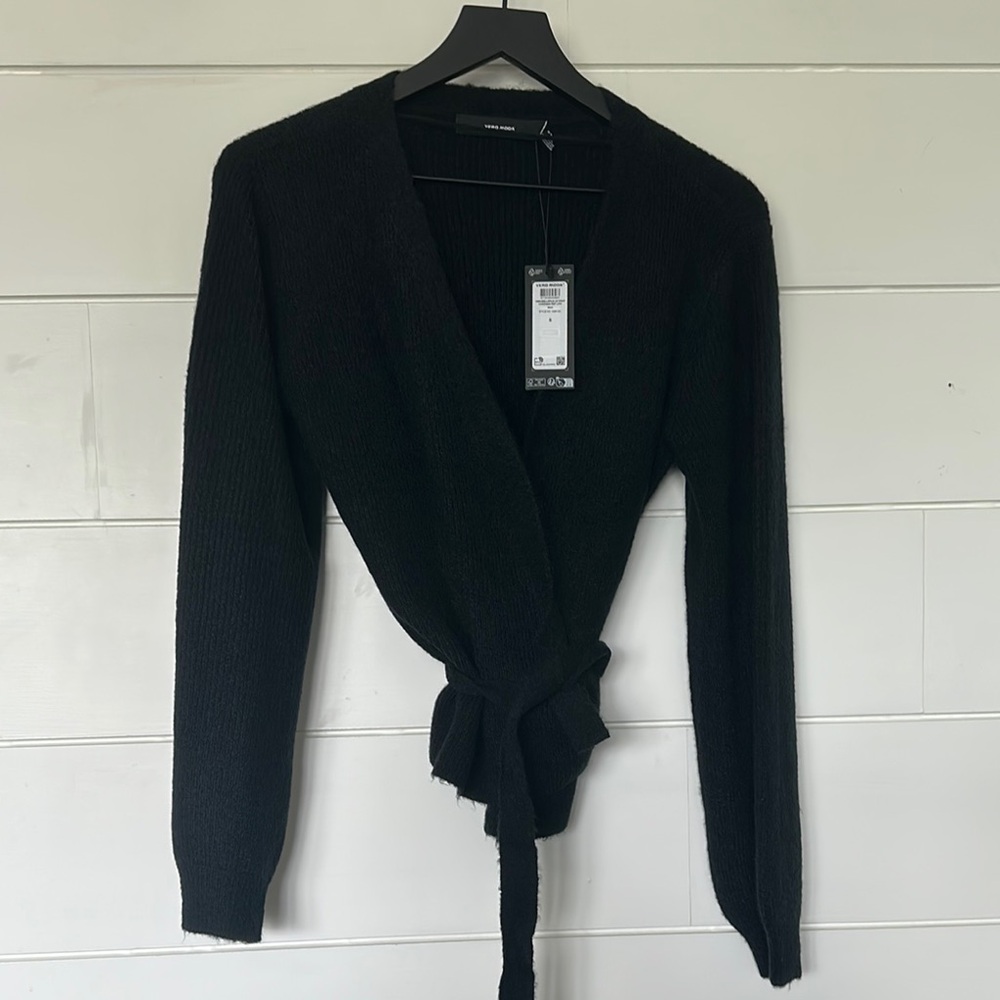 Black Wrap Sweater